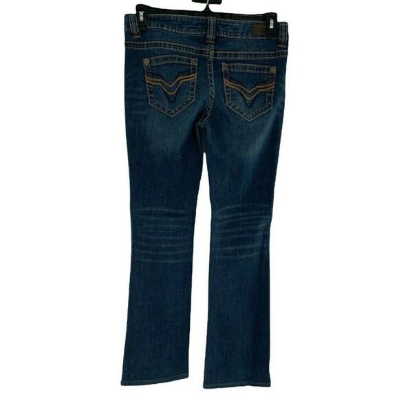 Harley Davidson Denim Jeans Women Size 6 Bootcut Stretch Med Wash Whiskers Blue - Picture 2 of 9